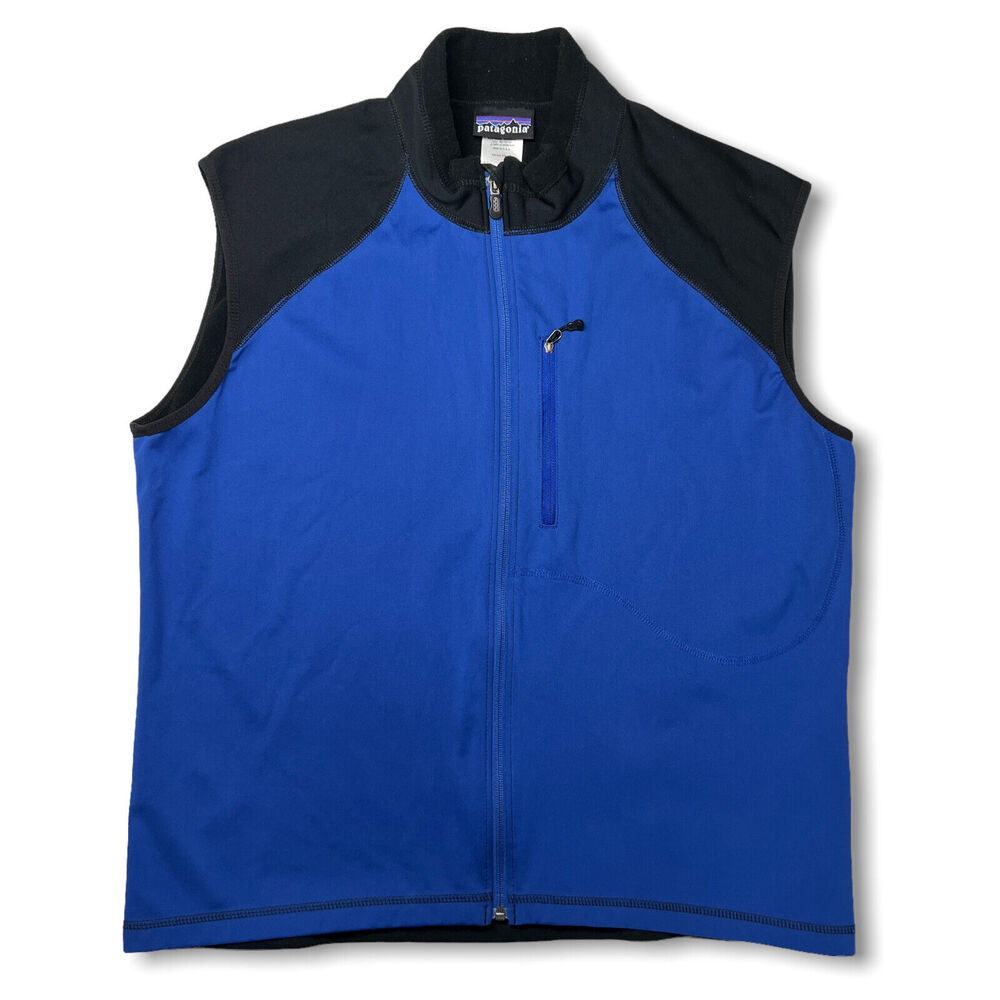 Patagonia Wind Shield Vest SIZE XL Blue Hybrid Soft Shell Capilene Fleece